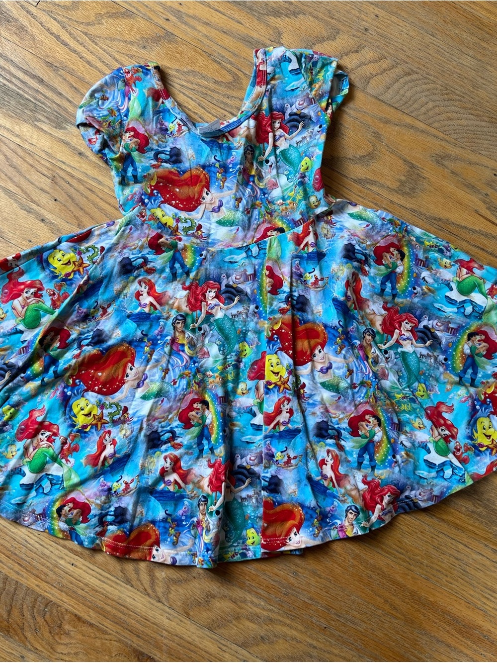 Wild rich kids Ariel Little Mermaid Print Twirl Dress - girls size 5/6